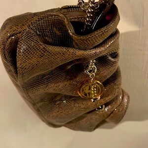 Henri Bendel Python Skin Nude/ Blush Pink wrist bag New with original dust bag .